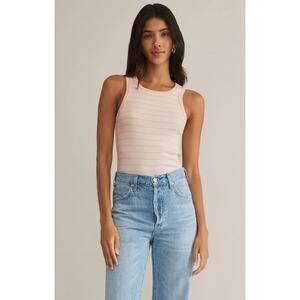 Z Supply Hadley Striped Rib Tank - Pink Salt NWT SIZE XS S